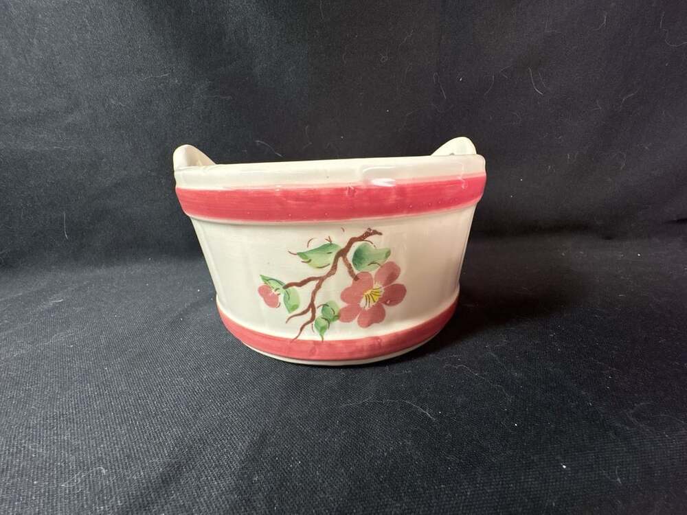 Vintage 1980 F.T.D.A. Hand Painted Ceramic Planter Bowl Made in Brazil